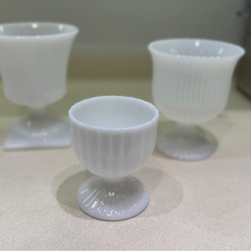 Elegant White Milk Glass Goblets